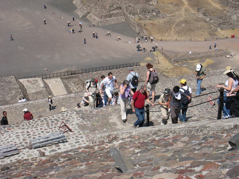 Mexico Pyramids - Mexico City 2009 0390.jpg - A trip to the Teotihuacan area of Mexico to visit the pyramids. A vast complex and a great climb to the top. This was followed by lunch in a cave, then a visit to the historical center of Mexico City. March 2009.